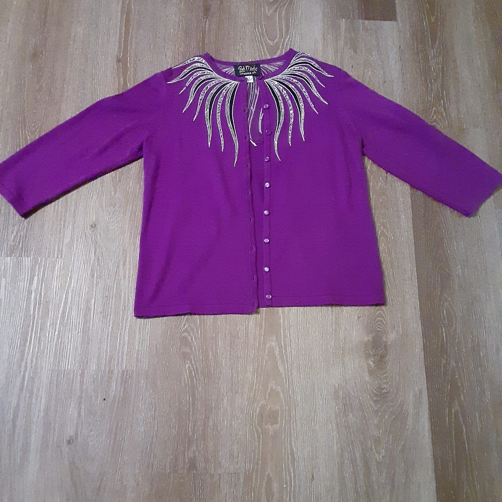Bob Mackie wearable art cardigan sweater